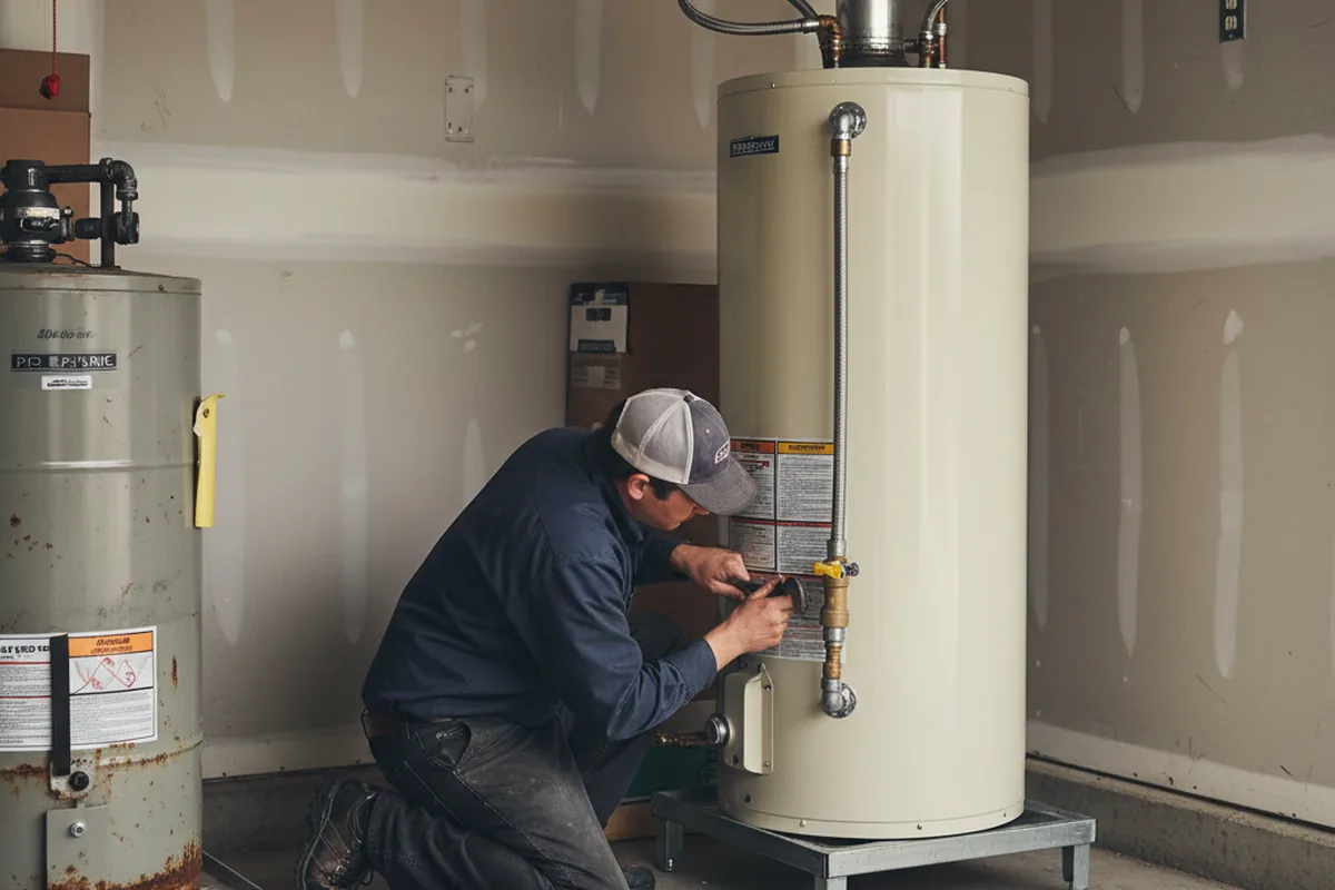 Water heater and shutoff valve replacement in Andrews
